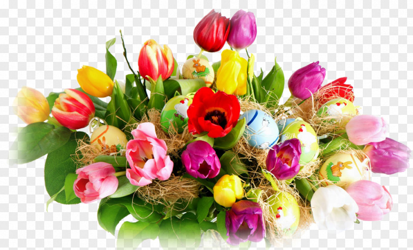 Flower Bouquet Easter Tulip Image PNG