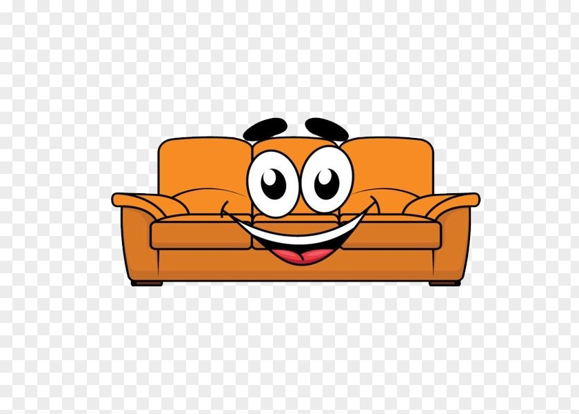 Lovely Sofa Furniture Cartoon Couch Illustration PNG