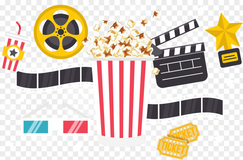 Vector Movie Popcorn Time Cinema Download PNG