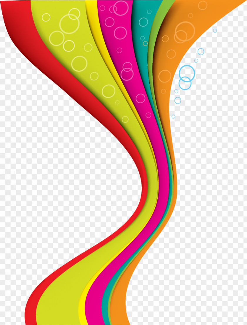 Bright Colorful Abstract Lines Graphic Design Clip Art PNG