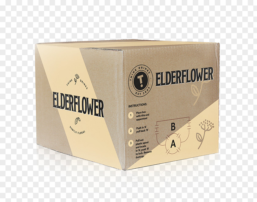 Box Mockup Elderflower Cordial Think Drinks PNG