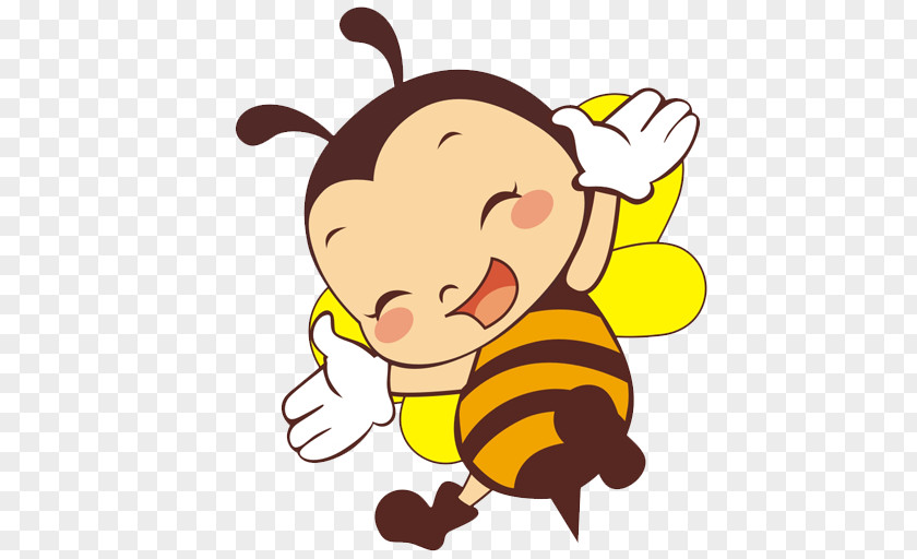 Happy Bee Apidae Insect Cartoon Photography PNG