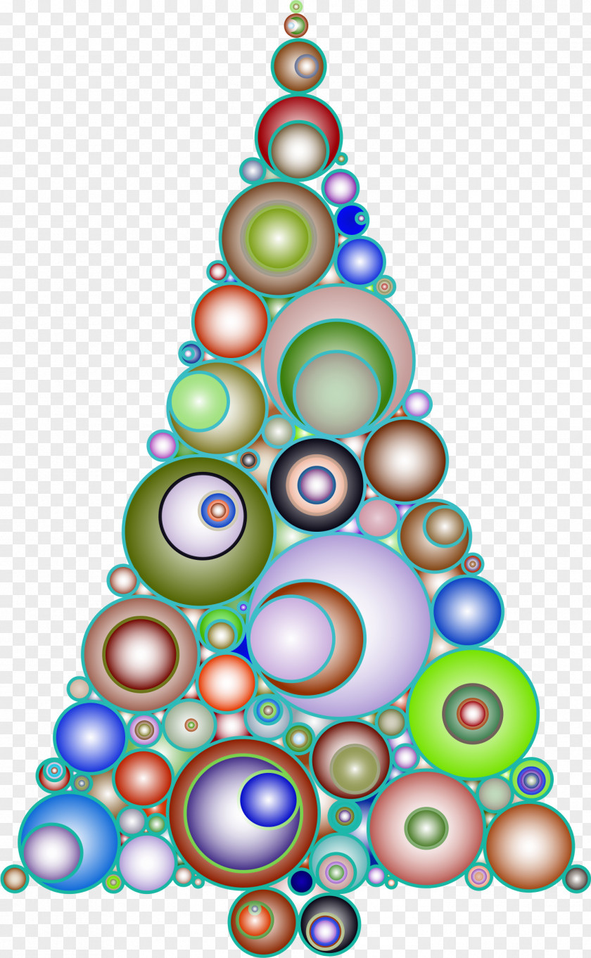 Circle Abstract Christmas Tree Ornament Clip Art PNG