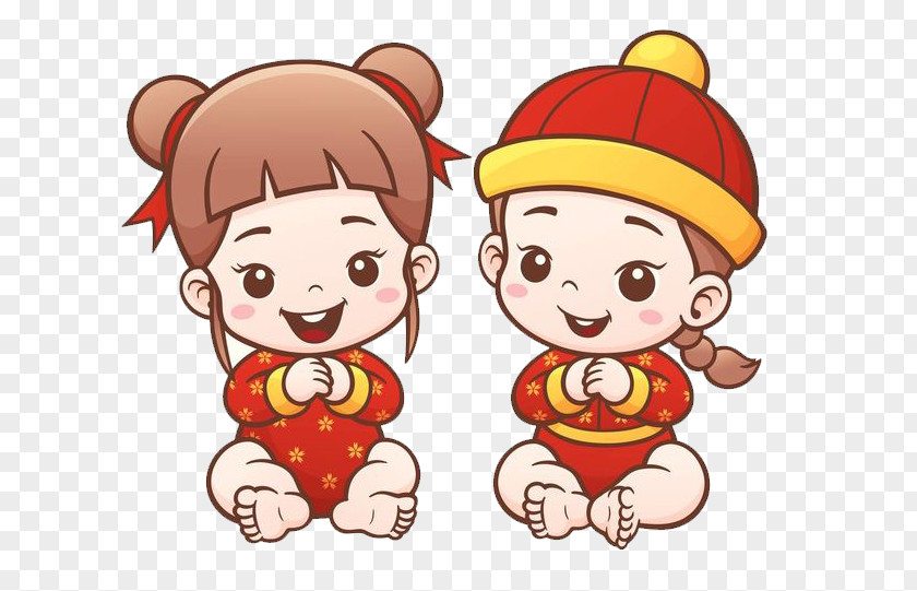 2 The Baby Happy New Year Cartoon Royalty-free Illustration PNG