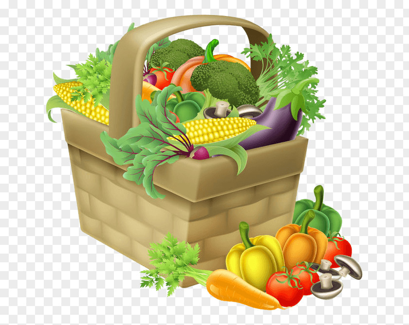 Leaf Vegetable Picnic Basket Supermarket Cartoon PNG