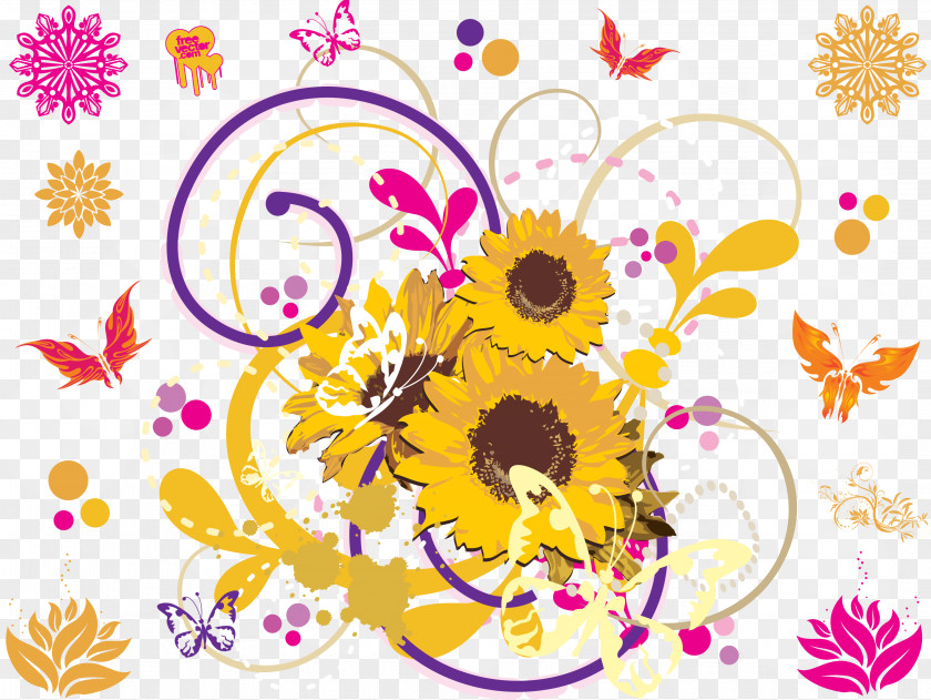 Sunflower Flower Vector Illustration Common Visual Arts Floral Design PNG