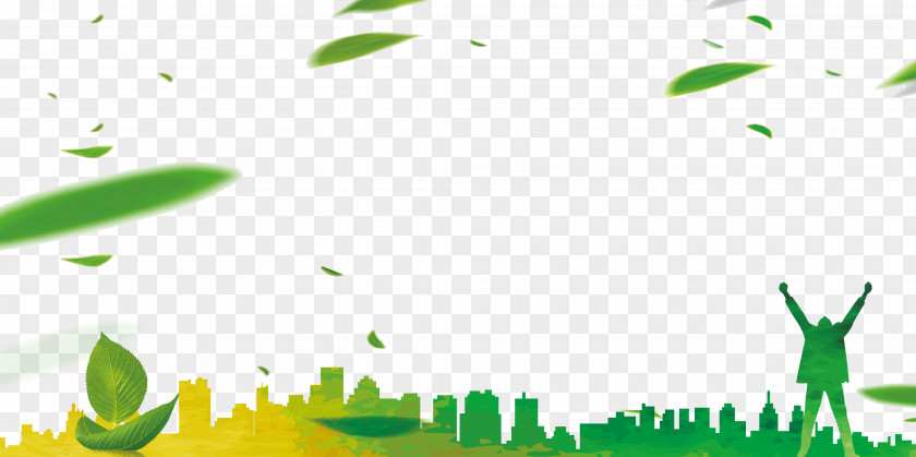 Green City Silhouette Tree Decoration She County, Anhui Poster PNG