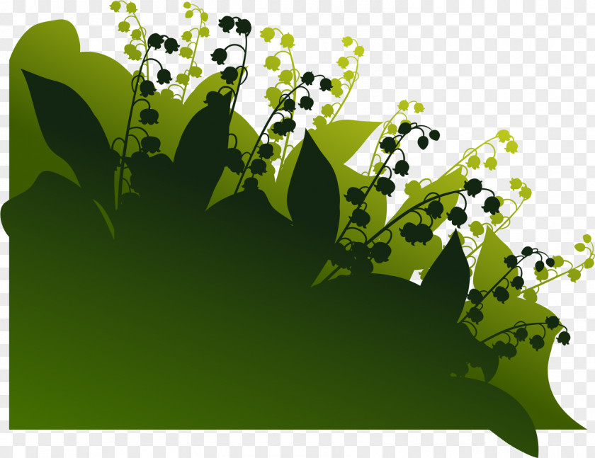 Green Flowers Silhouette PNG