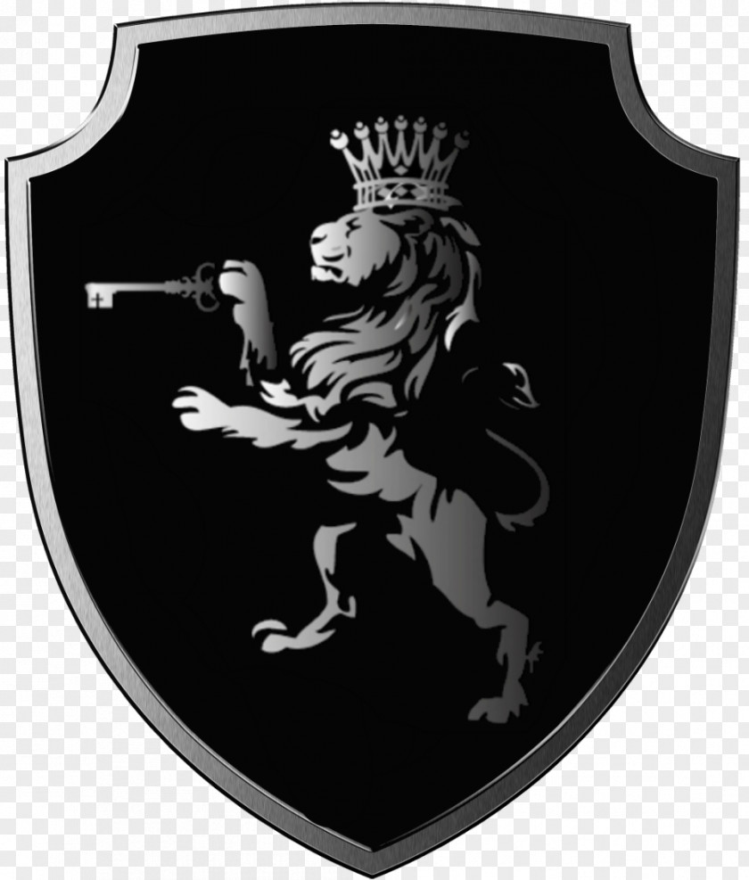 Black Shield Lion Logo Symbol PNG