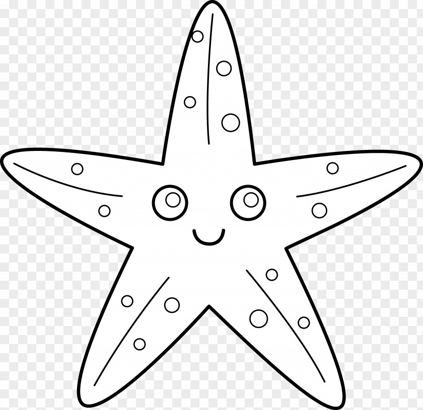 Fish Drawing Outline Starfish Black And White Clip Art PNG