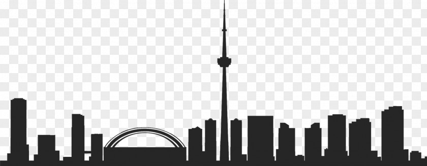 Footer Line Skyline Black And White Contemporary Cityscape PNG