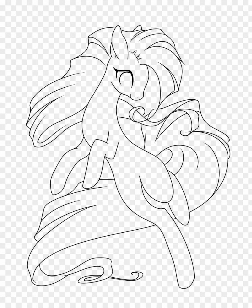 Pegasus Hair Line Art Pony Drawing PNG