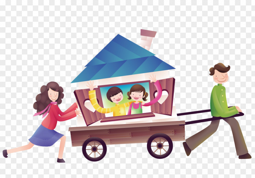 The Father Took Child South Korea Family Illustration PNG