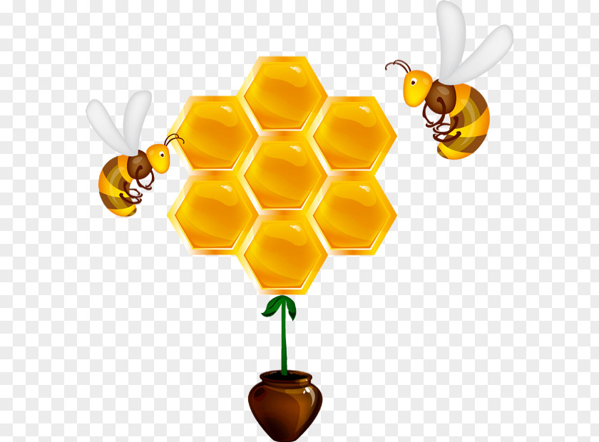Western Honey Bee Honeycomb Bumblebee Clip Art PNG