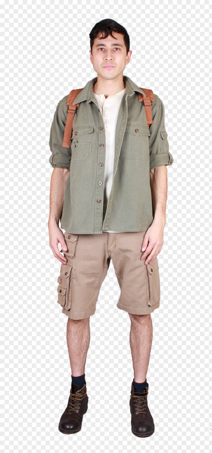 Men Vest Gilets Shoulder Khaki Sleeve Pants PNG