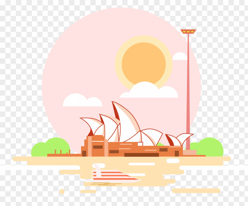 Sydney Opera House Flat Material PNG