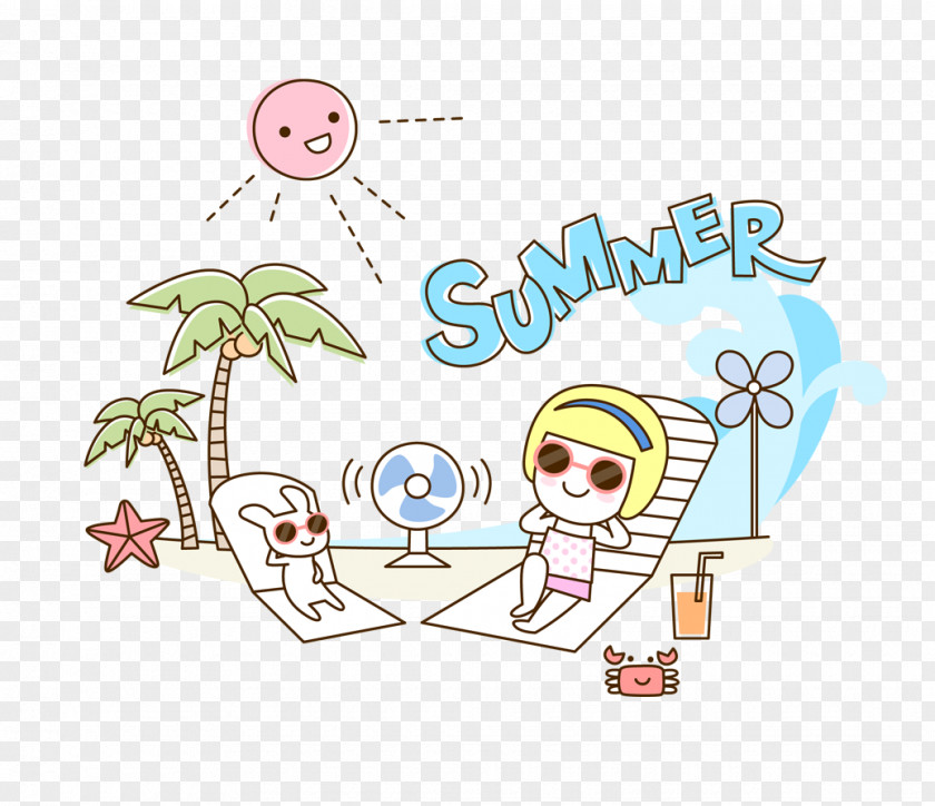 Creative Summer Beach Resort Illustration PNG