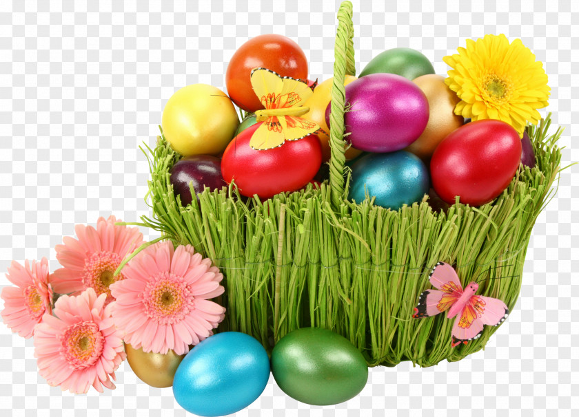 Easter Bunny Egg Basket PNG