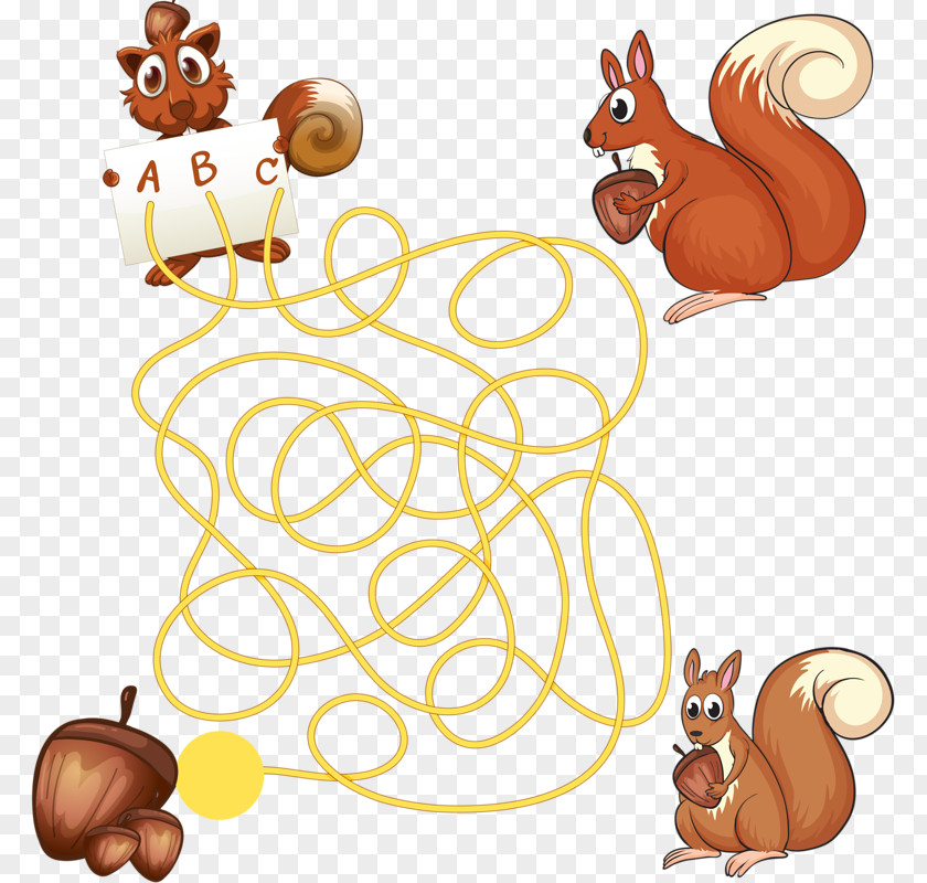Maze Squirrel Color Labyrinth Clip Art PNG