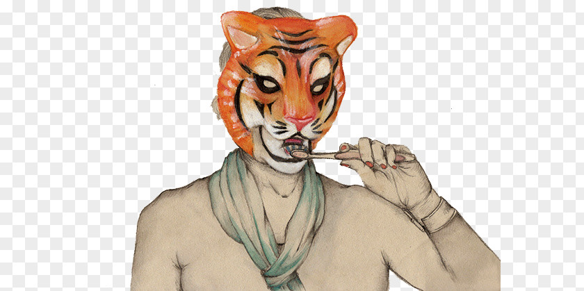 Tiger Mask Lion Illustration PNG