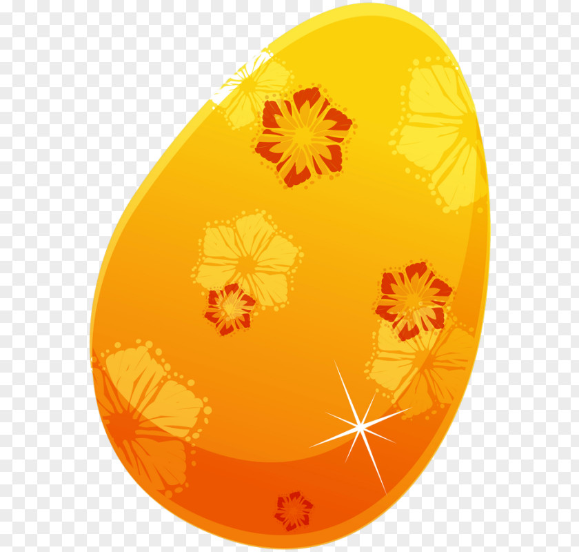 Yellow Orange Easter Egg Background PNG