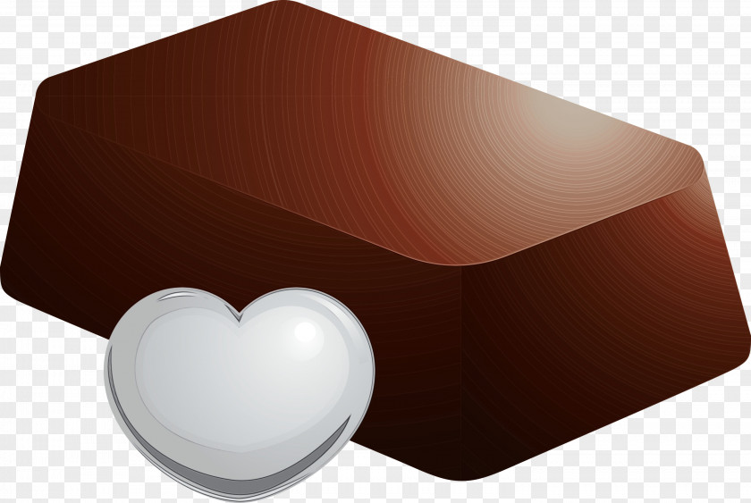 Brown Heart Table Paper Square PNG