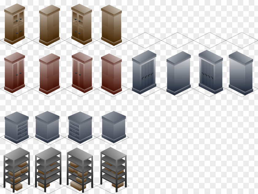 Isometric Cabinetry File Cabinets Paper Projection Clip Art PNG