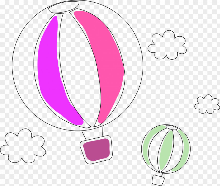 Purple Cartoon Hot Air Balloon Decorative Pattern Clip Art PNG