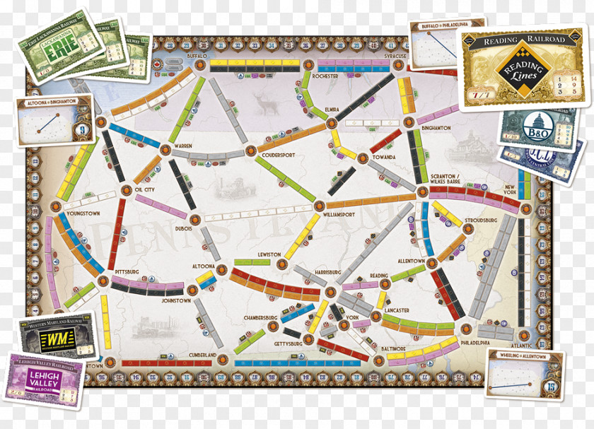 Days Of Wonder Ticket To Ride Series Pennsylvania Board Game PNG
