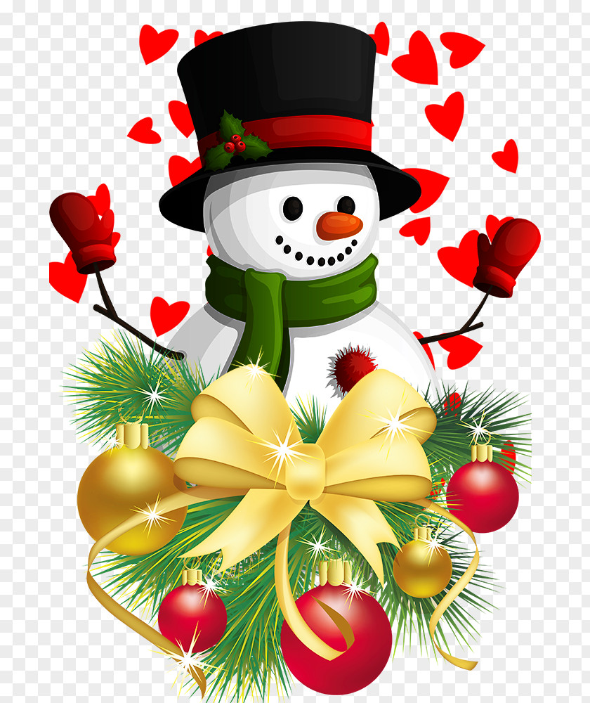 Loving Snowman Holiday Gift Christmas Decoration Ornament Garland Clip Art PNG