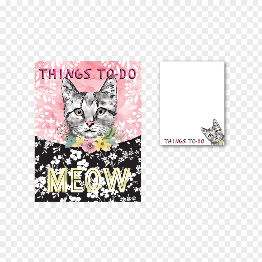 Notebook Whiskers Cat Pink M Font PNG