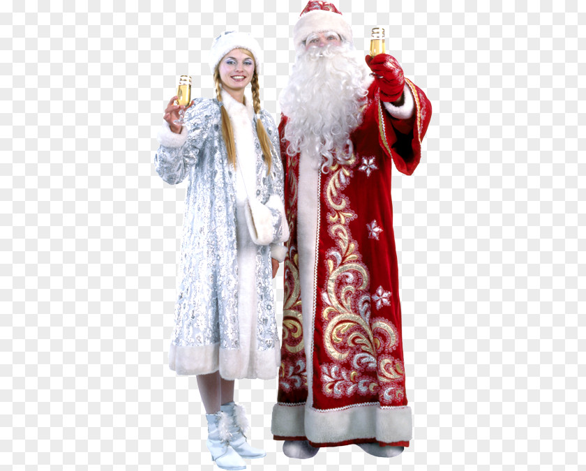 Ded Moroz Santa Claus Snegurochka Christmas Ornament PNG