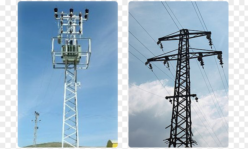 High Voltage Electricity Transmission Tower Tension Wires Overhead Power Line PNG