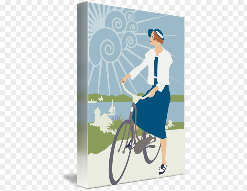 Holiday Travel Poster Bicycle Art Cycling Painting PNG