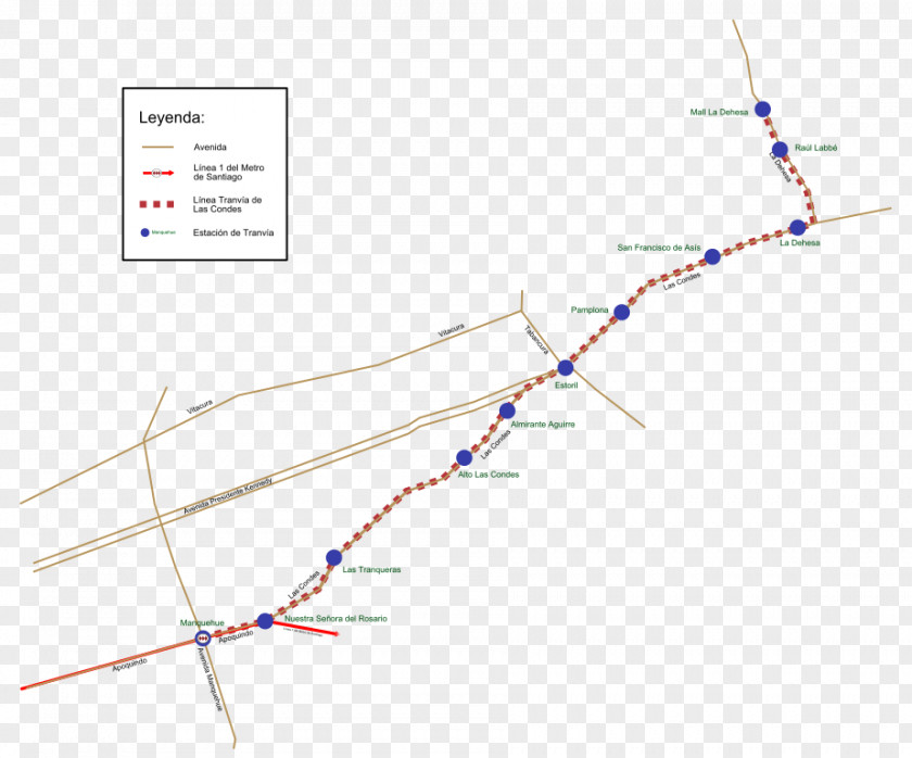 Map Tranvía De Las Condes Trolley Santiago Metro Rapid Transit PNG