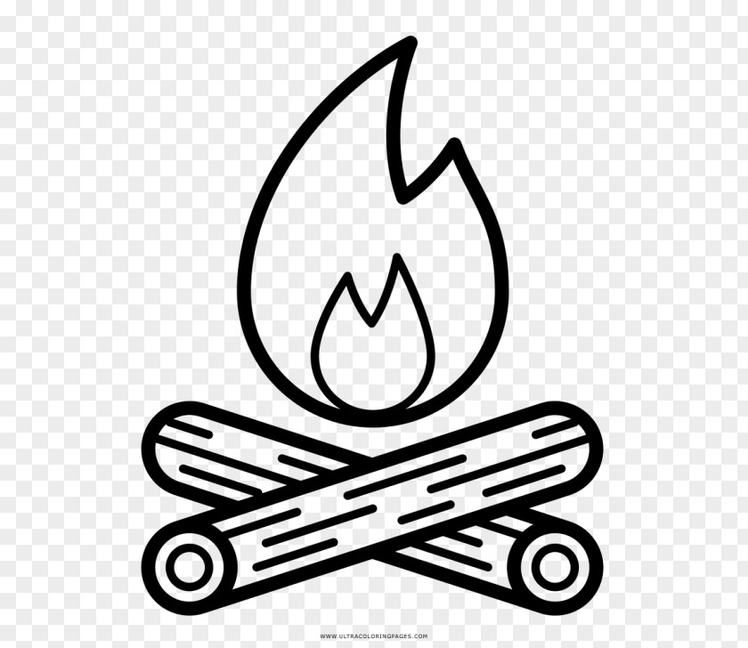 Campfire Black And White Bonfire Drawing Coloring Book PNG
