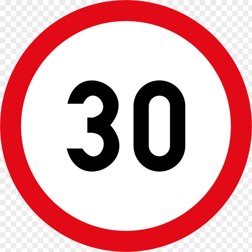 30 June Speed Limit Traffic Sign Number PNG