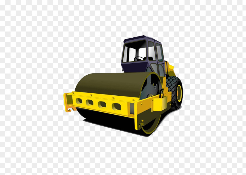 Civil Engineering Paver Asphalt Concrete Road Roller Surface Clip Art PNG