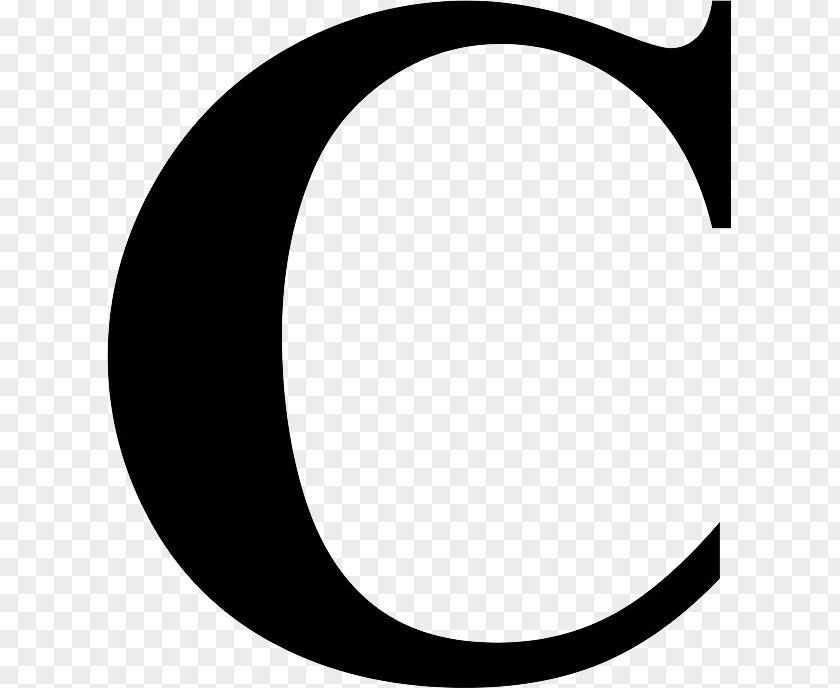 Letter C Black And White Circle Area PNG