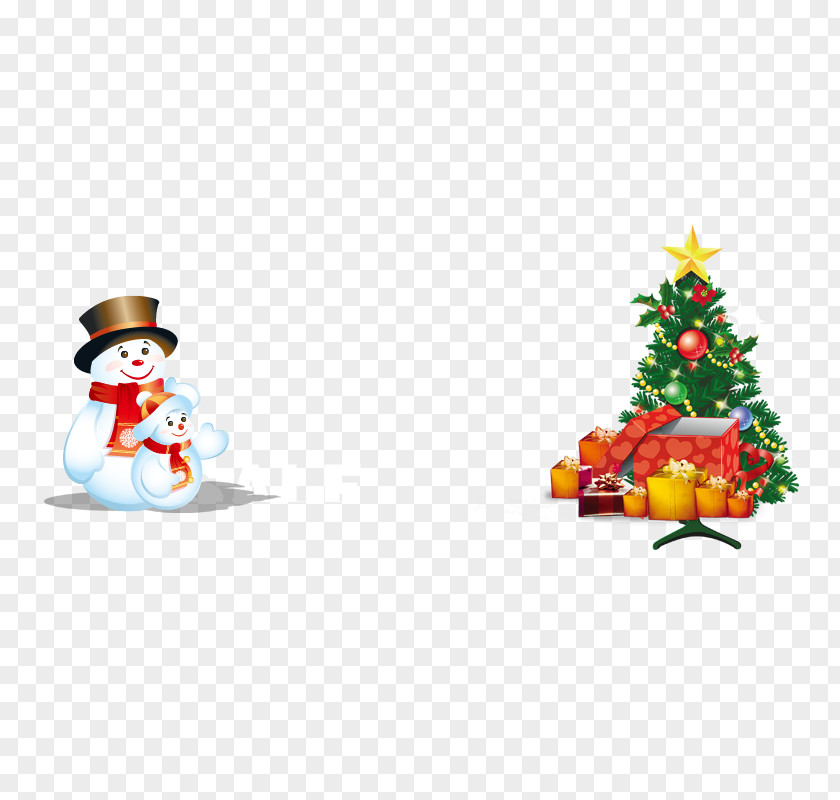 Snowman And Christmas Tree Santa Claus PNG
