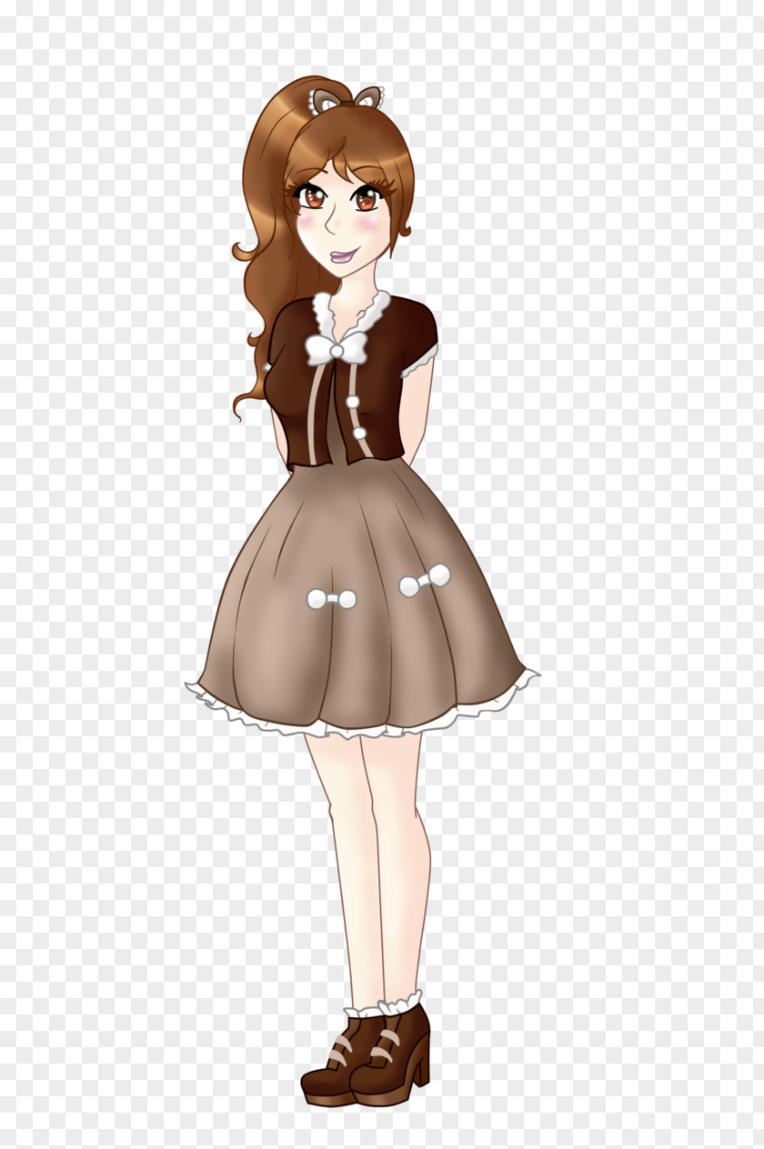 Ghost Shadow Brown Hair Cartoon Costume PNG