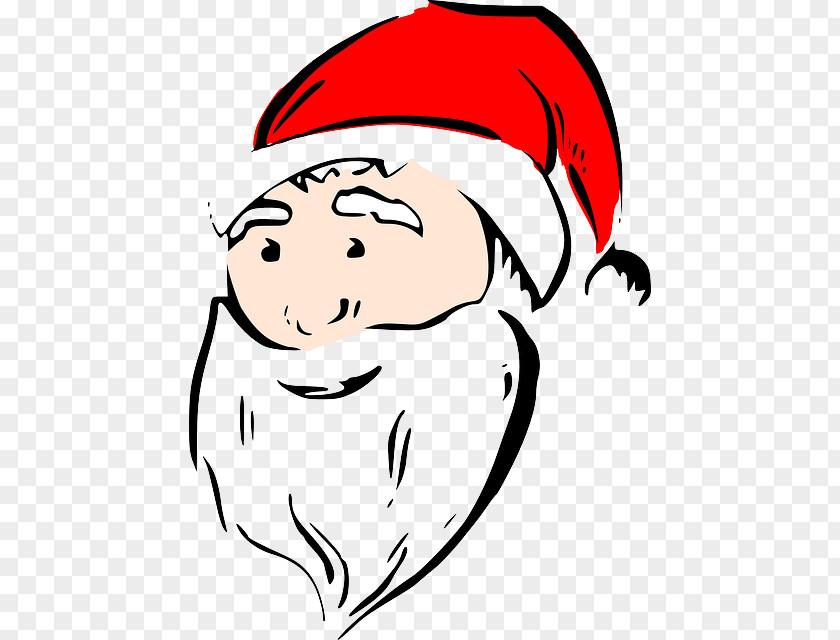 Christmas Beard Santa Claus Face Clip Art PNG