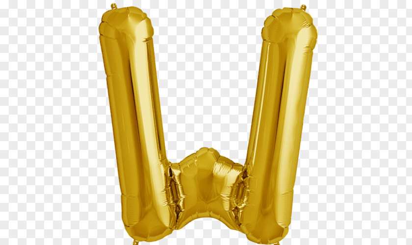 Balloon Blue Letter Gold W PNG