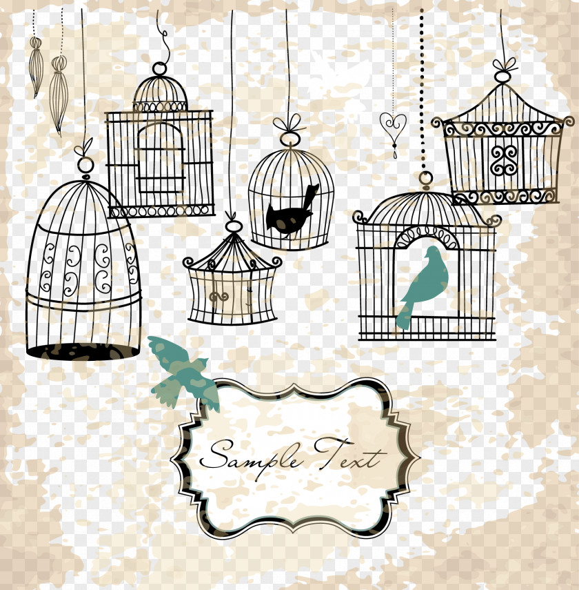 Vector Bird Cage And Birds Birdcage Domestic Canary PNG