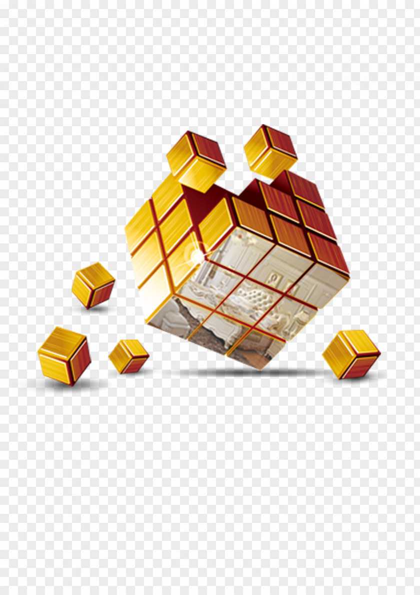 3D Cube Computer Graphics Three-dimensional Space PNG