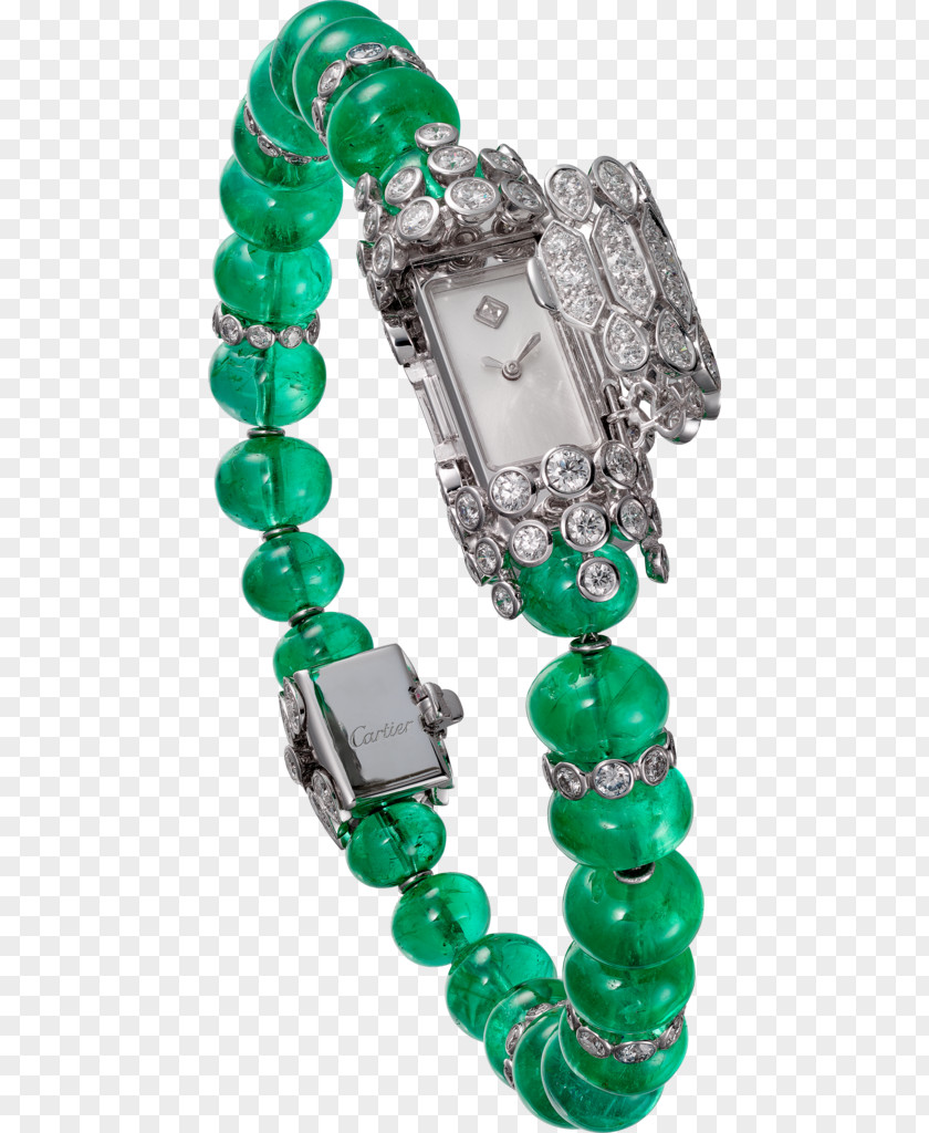 Creative Jewelry Emerald Bracelet Jewellery Watch Cartier PNG