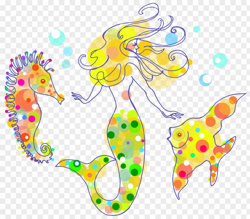 Mermaid Graphic Design Art Seahorse PNG