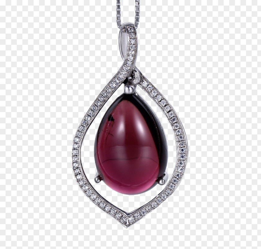 Pei Diya Bi Yuxi Original Stone Pendant Ruby Tourmaline Necklace Gemstone PNG