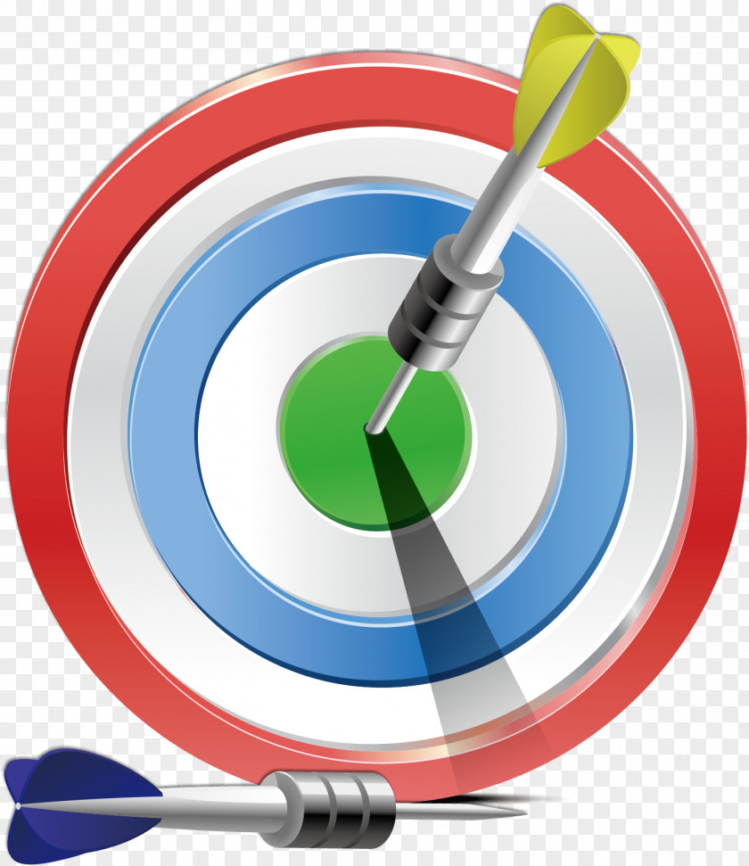 Vector Painted Darts Hit The Target Game Icon PNG