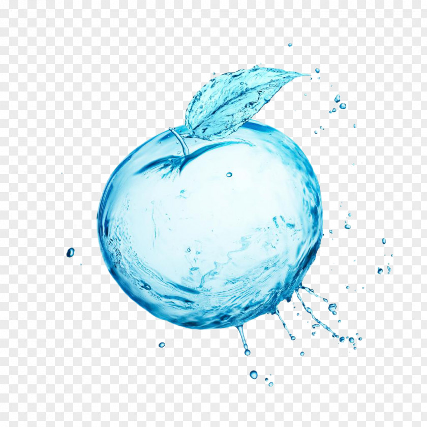 Apple Drops Juice Bluewater Wallpaper PNG